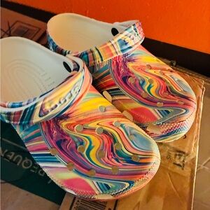 Authentic CROCS Red and Pink Sandals Vibrant Design 7W/ 5M